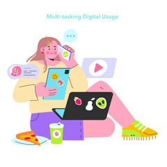 Digital Natives. Flat Vector Illustration