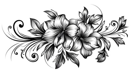 black and white flower