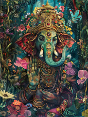 Ganesh wall art, The god of abundance is revered by the people, resulting in wealth and happiness