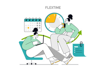 : Employee well-being concept. Vector illustration.