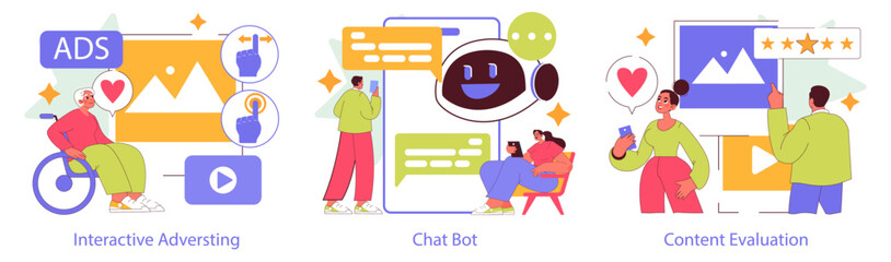 Interactive Engagement. Flat Vector Illustration