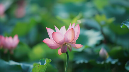 Fototapeta premium close up of pink lotus flower bloom
