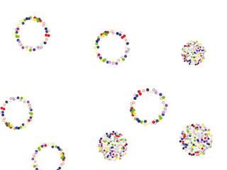 Light Multicolor, Rainbow vector pattern with spheres. Template for your brand book. Blurred bubbles on abstract background with colorful gradient.