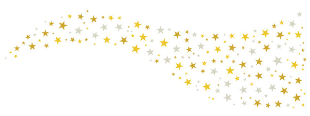 Fototapeta premium 星 ウェーブキラキラ 金銀 あしらい