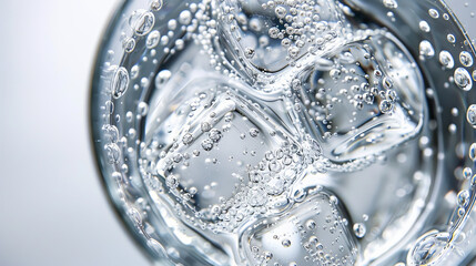 A glass of water with ice cubes in it