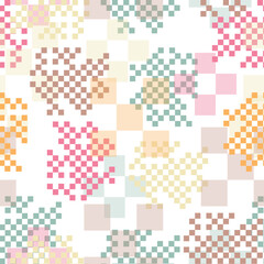 Seamless vector background with multicolored cubes in 3D style.  Trendy abstract background.