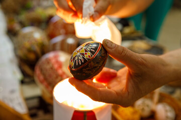 The colorful painted eggs of Ciocanesti in Romania