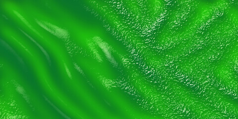 Glowing 3d abstract background, green wave pattern.