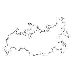 Detailed outline map of Russia in vector format
