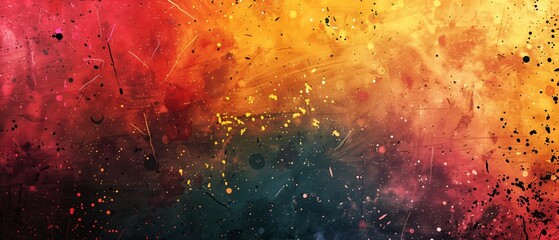 abstract background, concept of color distribution, gradient, tones of pink red orange and yellow, black smoke