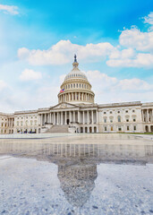  US Capitol building at sunset, Washington DC, USA