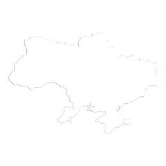 Detailed outline map of Ukraine for design and graphics