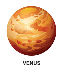Venus planet. Vector illustration isolated on white background