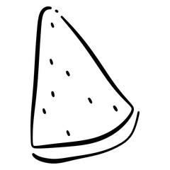 Minimalist watermelon in line art. Perfect for modern and creative designs.