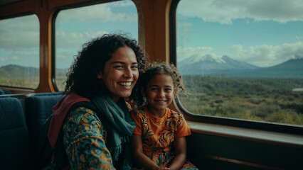 Mother and Daughter's Scenic Train Adventure