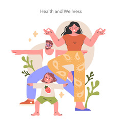 Health and Wellness illustration. Vector illustration.