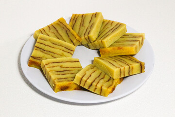 Maksuba layer cake. A typical layer cake of Palembang, South Sumatra, made from lots of eggs, sugar and milk, the texture is soft and sweet.