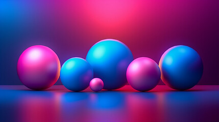 A colorful background with many small, colorful spheres. The spheres are scattered throughout the image, with some closer to the foreground and others further back. Scene is vibrant and playful