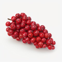 Cluster of red berries isolated on a white backdrop