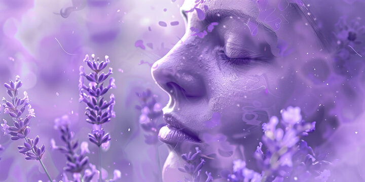 Lavender: A meditator finds peace amidst chaos, their breath steady and focused