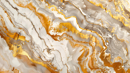 Abstract luxury marble background. Digital art marbling texture. Gold and white colors