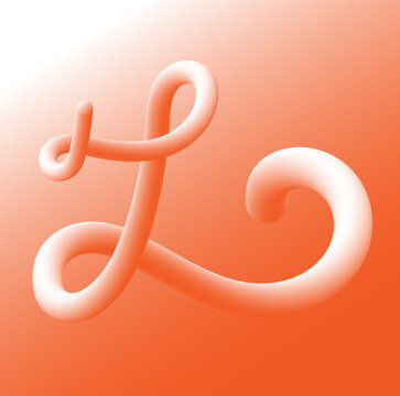 Letter L Gradient Vector 3D