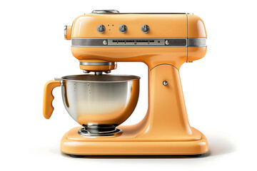 3D Rendering Modern Retro Food Mixer Machine on White background, Kitchenware,, Technolog, vector, 3D Illustration