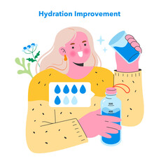 Healthy Snacking. Flat Vector Illustration