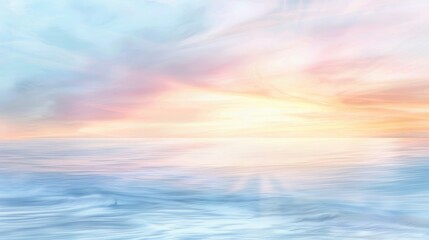 Obraz premium Ocean sunrise with pastel hues and gentle waves background