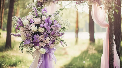 Wedding decor with lavender theme, floral decoration design and beautiful decor setting arrangement...