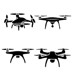 drone silhouette on white background