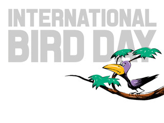 Graphic design depicting International Bird Day