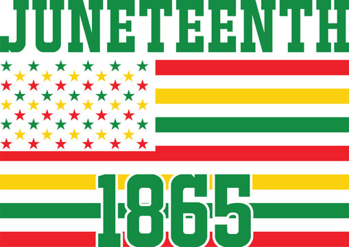 Juneteenth typography design on plain white transparent isolated background for card, shirt, hoodie, sweatshirt, apparel, tag, mug, icon, poster or badge