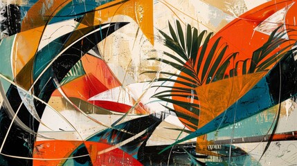 Collage of abstract shapes suggesting movement background