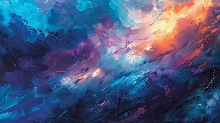 Obraz premium Dramatic representation of a tropical storm in abstract art background