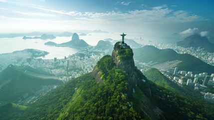 Sugarloaf Mountain and Christ the Redeemer statue in Rio de Janeiro, Brazil