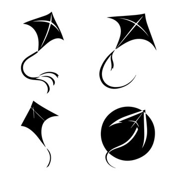 kite silhouette on white background