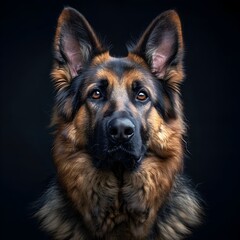 German Shepherd's Close-Up: A Sharp Portrait of a Devoted Breed