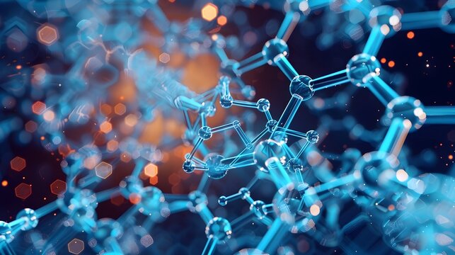 Vivid D of the Organic Macromolecules Molecular Blueprint with Prismatic Refractions and