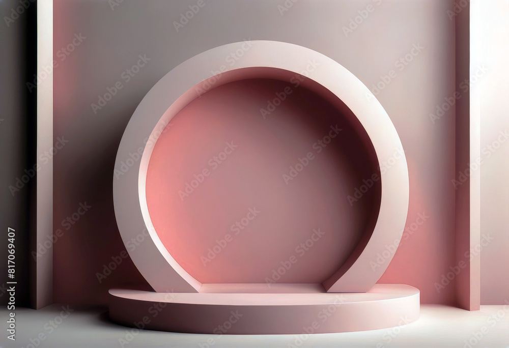 Poster 'realistic pink splay technology created product theme 3d podium poduim background stage display pla