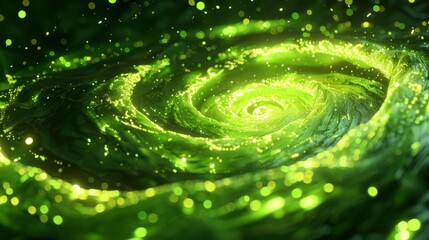 The image is a green vortex. It is a computer-generated image.