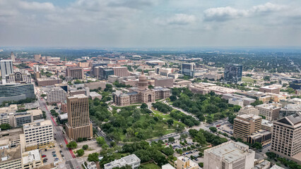 Obraz premium Austin Texas Skyline drone lake austin 