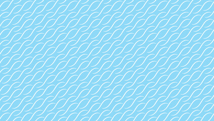 Diagonal blue curved wavy lines seamless pattern background.