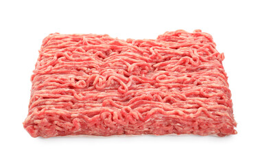Fresh raw ground meat isolated on white