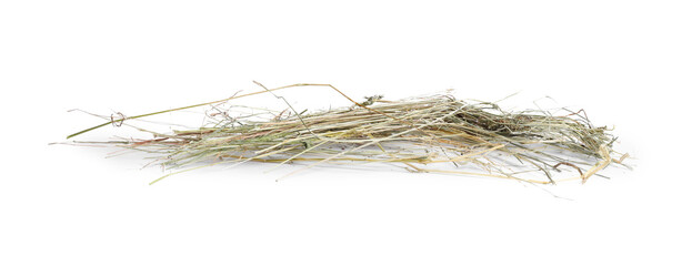 Dried hay isolated on white. Livestock feed © New Africa
