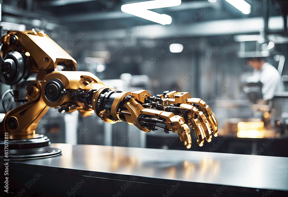 Poster 'factory arm robot automated automatic automation build business computer duty engineering equipment