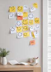 Smile stickers on the wall