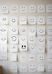 Smile stickers on the wall