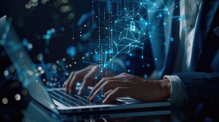 Obraz premium Data science and engineering, digital technology, futuristic tech background. Software engineer working with database and big data analytics, cloud computing with AI and data exchange