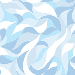 Curly waves tracery, colored curved lines, stylized abstract petals pattern. Vector seamless background. Texture wallpapers for printing on paper or fabric